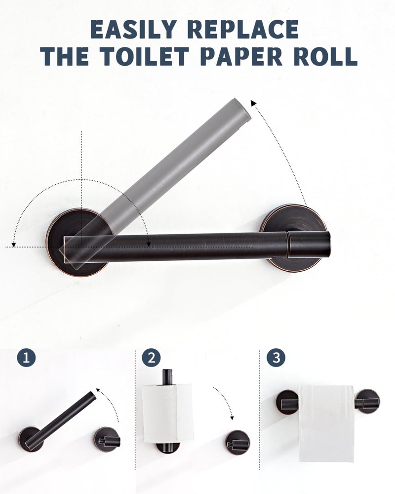 RARXTR Bronze Toilet Paper Holder SUS304 Stainless Steel Double Post Pivoting Toilet Paper Roll Holder Wall Mounted Toilet Tissue Holder for Commercial Bathroom RV Oil Rubbed Bronze - Image 1