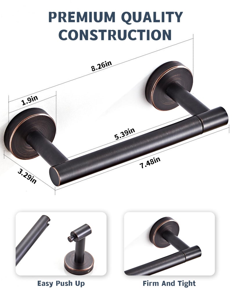 RARXTR Bronze Toilet Paper Holder SUS304 Stainless Steel Double Post Pivoting Toilet Paper Roll Holder Wall Mounted Toilet Tissue Holder for Commercial Bathroom RV Oil Rubbed Bronze - Image 2