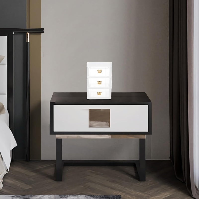 Desktop Drawer Organizer for Cosmetics and Skincare, Large 3-tier White Countertop Storage Box with Drawers for Bathroom, Bedroom, and Student Desk - Image 4