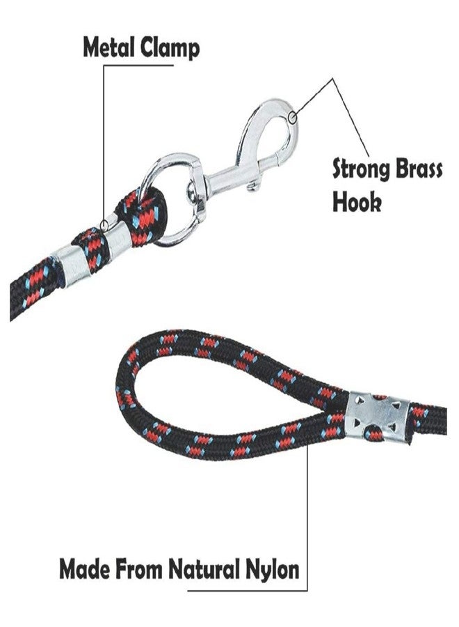 MS Petcare Nylon Padded Adjustable Dog Harness 1.25 Inch Large Blue, Black and Rope Leash 18 MM for Large Dogs (Color May Vary) - Image 4