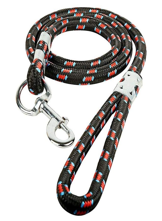 MS Petcare Nylon Padded Adjustable Dog Harness 1.25 Inch Large Blue, Black and Rope Leash 18 MM for Large Dogs (Color May Vary) - Image 2