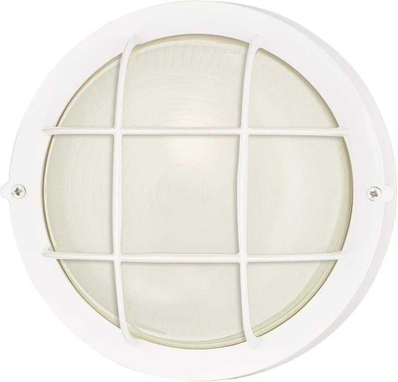 Westinghouse 6783600 OneLight Outdoor Wall Fixture White Finish White Glass Lens Round - Image 1