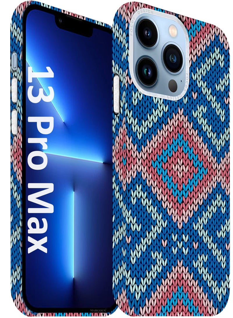 CATANES Ultra-Slim Woven Pattern Case Cover for iPhone 13 Pro Max - MagSafe Compatible - Lightweight Protective Back Case - Geometric Diamond Design - Image 1