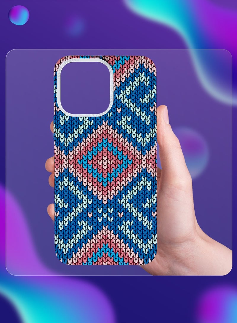 CATANES Ultra-Slim Woven Pattern Case Cover for iPhone 13 Pro Max - MagSafe Compatible - Lightweight Protective Back Case - Geometric Diamond Design - Image 3