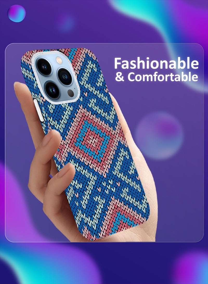 CATANES Ultra-Slim Woven Pattern Case Cover for iPhone 13 Pro Max - MagSafe Compatible - Lightweight Protective Back Case - Geometric Diamond Design - Image 2