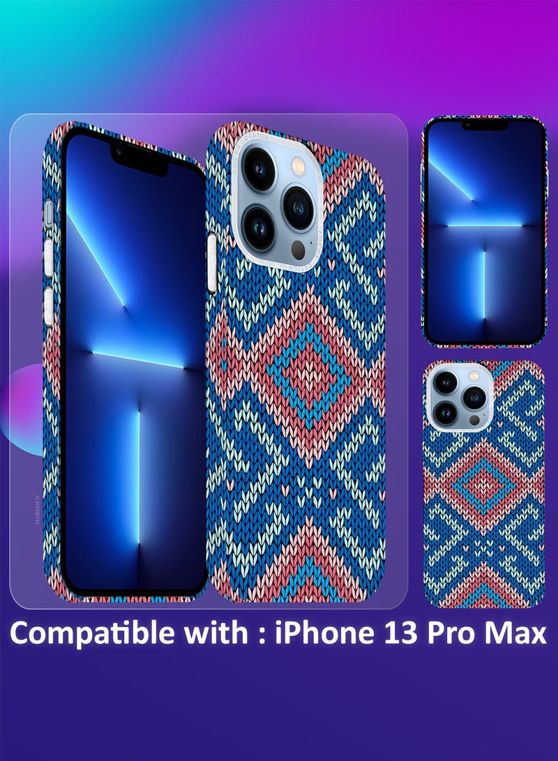 CATANES Ultra-Slim Woven Pattern Case Cover for iPhone 13 Pro Max - MagSafe Compatible - Lightweight Protective Back Case - Geometric Diamond Design - Image 4