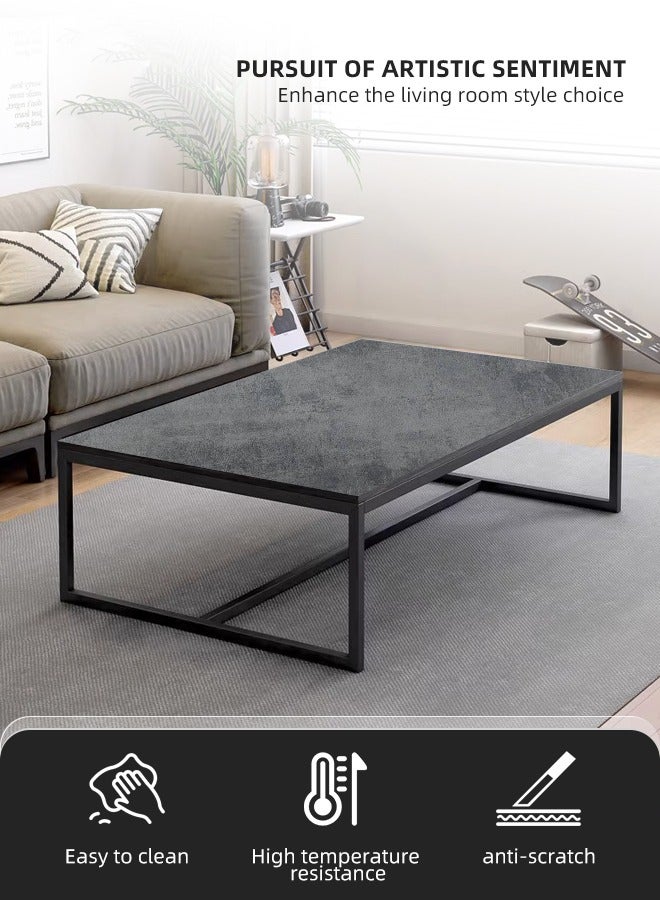 Ammar Space Centre Table Modern Coffee Table for Living Room Sofa Side Tables with Metal Frame Corner Tea Table for Home Office  - Image 3