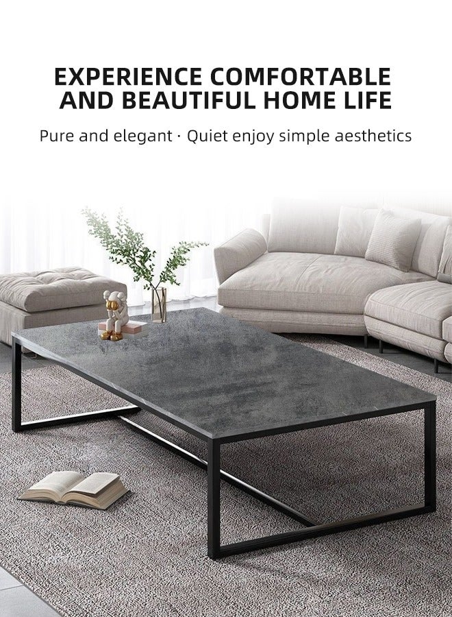 Ammar Space Centre Table Modern Coffee Table for Living Room Sofa Side Tables with Metal Frame Corner Tea Table for Home Office  - Image 2