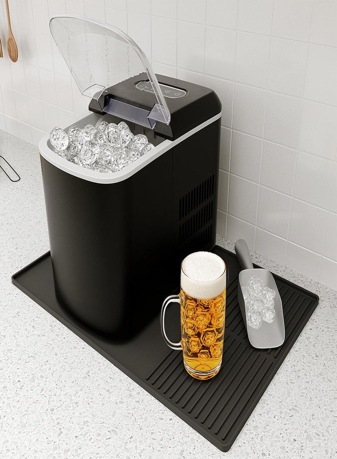 WUDIALIEN Ice Maker Countertop Mat with Raised Edges, 24'' x 16'', Silicone Mat for Ice Machines, Water Dispenser, Coffee Maker, Dish Drying Mat, Zone-Divided Design, Easy to Clean. - Image 1