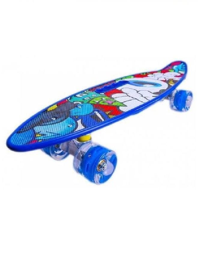 24 Inch Skateboard Fibre Skating Board (Blue)