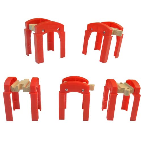 OrgMemory Wooden Train Bridges, Bridge Support, Wooden Train Track Accessories, Train Tracks Compatible with All Major Brands, Wood Toys for Girls & Boys - Image 5