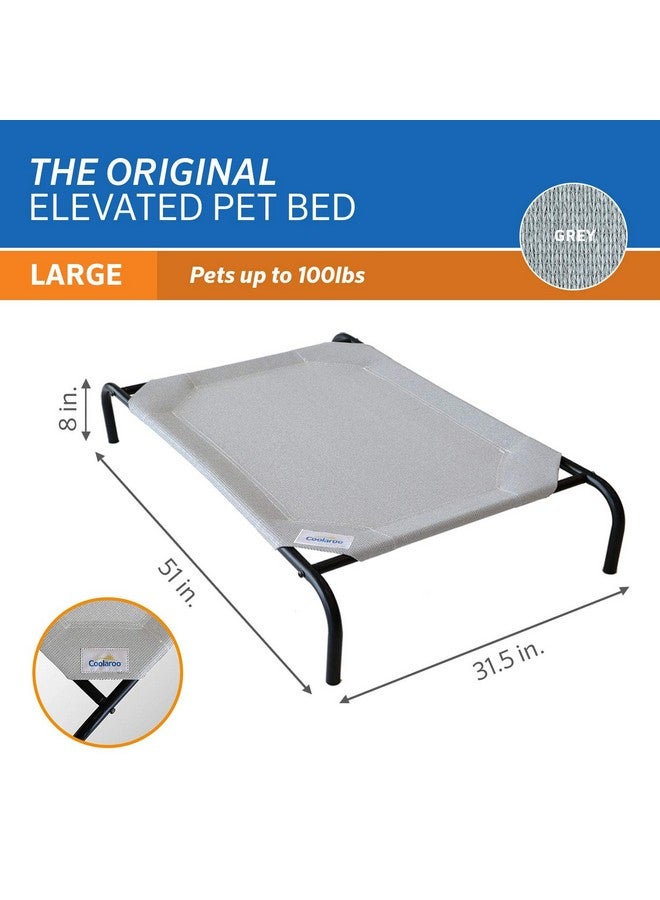 COOLAROO The Original Cooling Elevated Dog Bed, Indoor and Outdoor, Large, Grey - Image 3