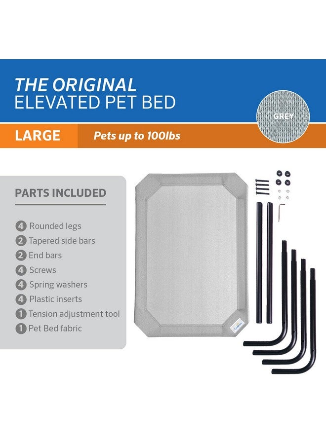 COOLAROO The Original Cooling Elevated Dog Bed, Indoor and Outdoor, Large, Grey - Image 4