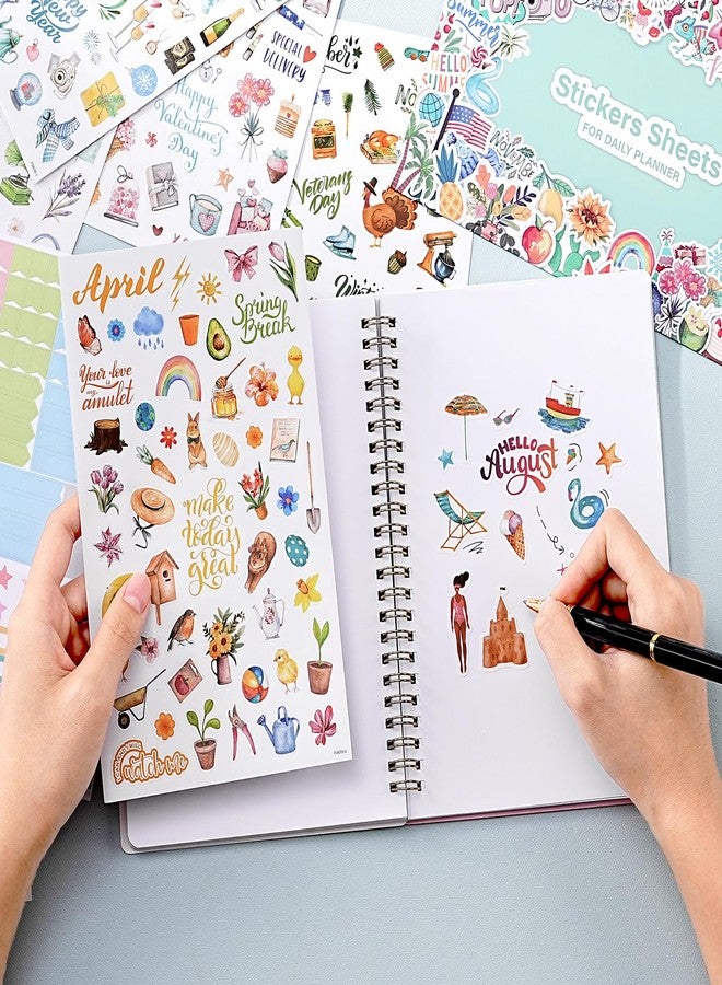 Shoparr Planner Stickers - 12 Monthly Calendar Stickers for Celebrations, Office Accessories for Women, Planner Sticker for Festival Events, Holidays (14 Sheets, 1500+ Sticker Per Pack) - Image 2