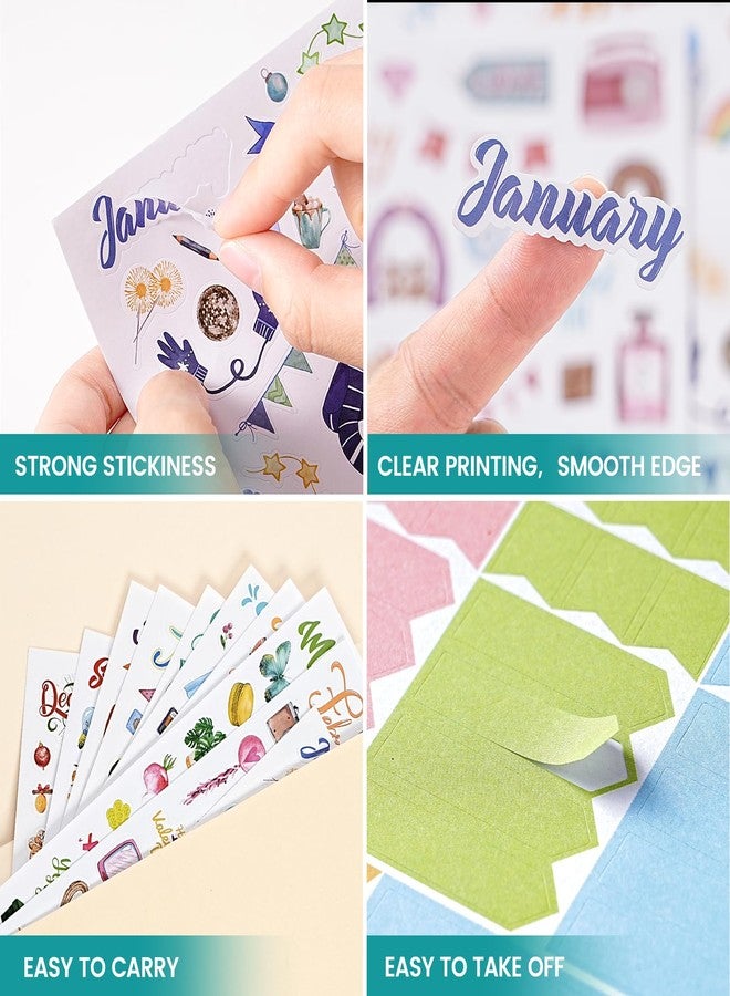 Shoparr Planner Stickers - 12 Monthly Calendar Stickers for Celebrations, Office Accessories for Women, Planner Sticker for Festival Events, Holidays (14 Sheets, 1500+ Sticker Per Pack) - Image 4