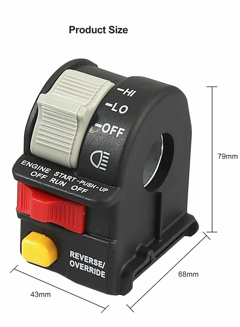 MUNTAQI Left Handlebar Bar Switch, Engine Start Run Off Headlight HI-LO Off Start Light Switch for Polaris Magnum Scrambler Sportsman Trail Boss Worker Xpedition Xplorer 1999-2001, 4010262 4110243 4110248 - Image 5