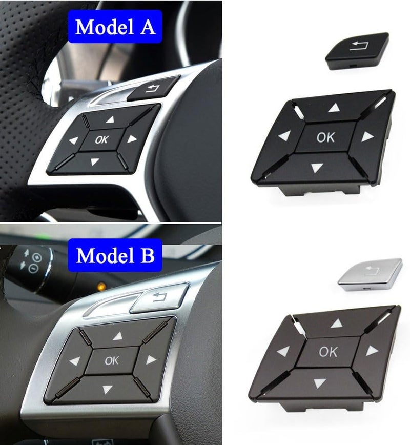Goodithy Moka Steering Wheel Button Covers, Interior Steering Wheel Control Button Trim Replacement for Mercedes Benz A B C E GLA GLK CLA CLS Class W204 X204 W212 W218 W156 W176 W117 W172 W246 - Image 4