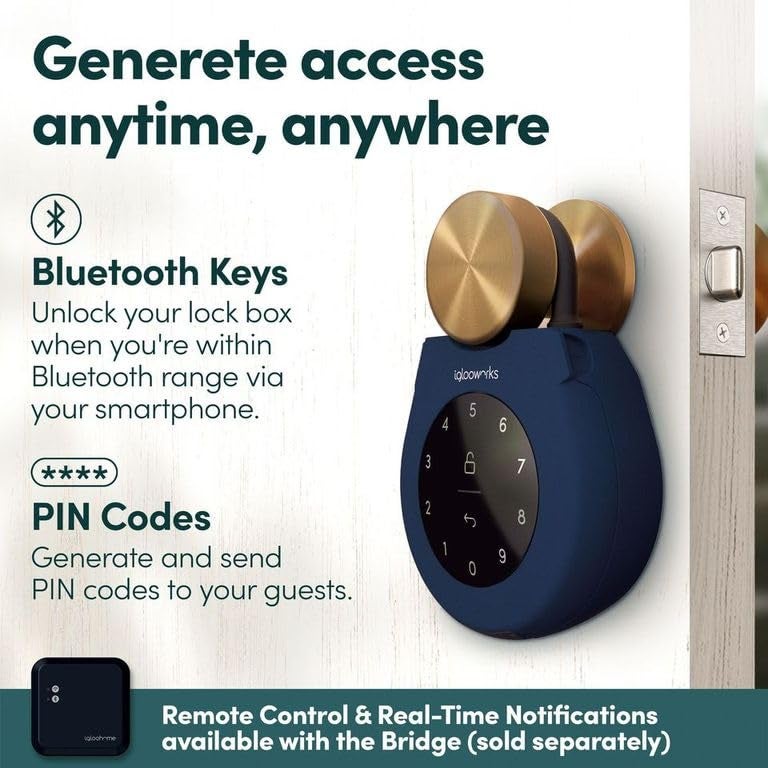 igloohome Keybox 3E Smart Lock Box – Large Key Safe w/Airbnb Sync (iOS/Android) – Remotely Generate Bluetooth-Keys & Pin Codes Without Internet - Image 2