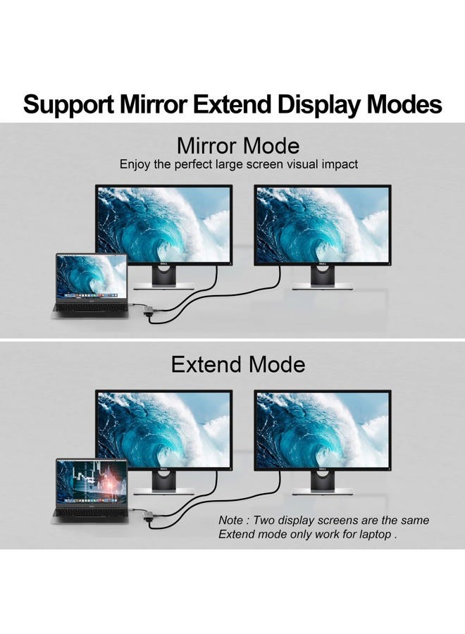 intpw USB 3.1 Type-C to HDMI VGA Adapter with Thunderbolt 3 Port - Space Grey - Image 4