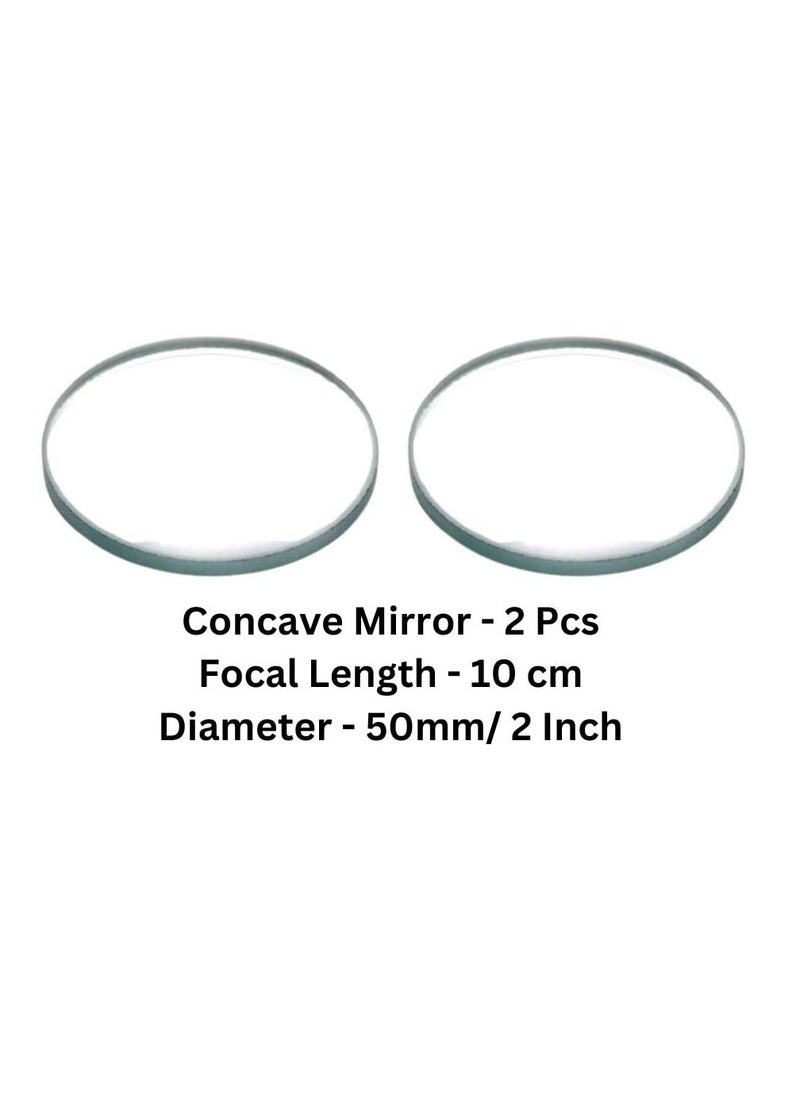 ESPtronics ERH India 2 Pcs Concave Mirror Diameter50 mm Focal Length10 cm for Microscopes Telescopes Magnifying Glasses etc  - Image 2