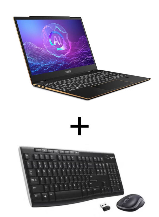 إم اس أي لابتوب SUMMIT 13 بشاشة 13.3 بوصة عالية الدقة بالكامل / معالج Intel Core Ultra 9 288V / ذاكرة تخزين 32 جيجابايت / قرص SSD بسعة 1 تيرابايت / معالج Intel Arc / مع لوحة مفاتيح وماوس لاسلكيين Logitech MK270 الإنجليزية/العربية black - Image 1