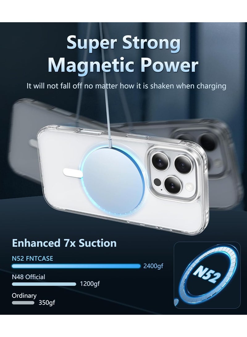 Magnetic for iPhone 16 Pro Max Case: Support Camera Control Capture  Button, [Compatible with MagSafe] [Top Grade Protection] Drop Protection Anti Yellowing Cell Phone Cover - Rugged Shockproof Transparent Cases(Clear - Camera Control) - Image 3