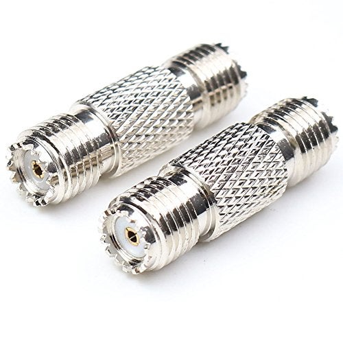 ANHAN Mini UHF Female to Mini UHF Female Connectors Pl259 Adapter Mini UHF Female Coupler RF coaxial Coax Cable Connector for Amateur Radio Citizens Band Radio Marine VHF Radio 2Packs - Image 1
