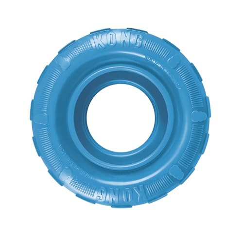 KONG Puppy Tires Dog Chew Toy for Puppies Stuffable Dog Toy for Treats Snacks Natural Rubber Chew Toy for Teething Puppy for Small Puppies Randomly Provided Color - Image 1