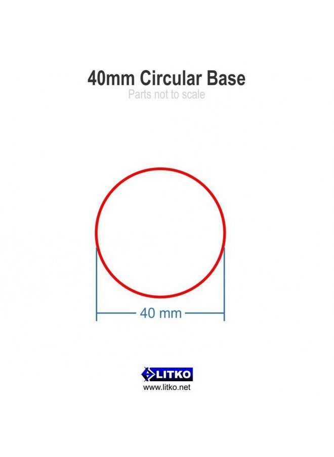 LITKO - LITKO Clear Round Miniature Bases | 1.5mm Thick | Circular Figure Stands for Wargaming Boardgaming and Collectible Figures (25 Count Pack, 40mm) - Image 1
