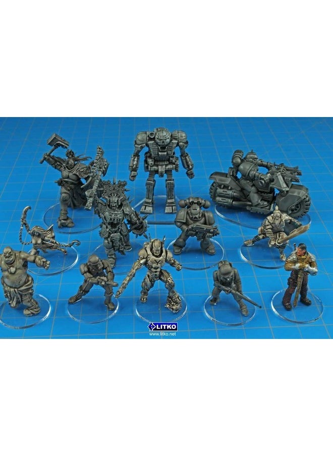 LITKO - LITKO Clear Round Miniature Bases | 1.5mm Thick | Circular Figure Stands for Wargaming Boardgaming and Collectible Figures (25 Count Pack, 40mm) - Image 1