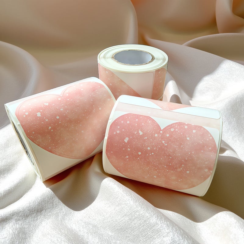 3 Rolls 140 Pieces 2 Inch Pink Heart Shaped Thermal Sticker Labels Compatible With Phomemo M110 M221 M220 M120 M200 Marklife P50 941B 241 BT 246S D520 BT Label Printers - Image 1