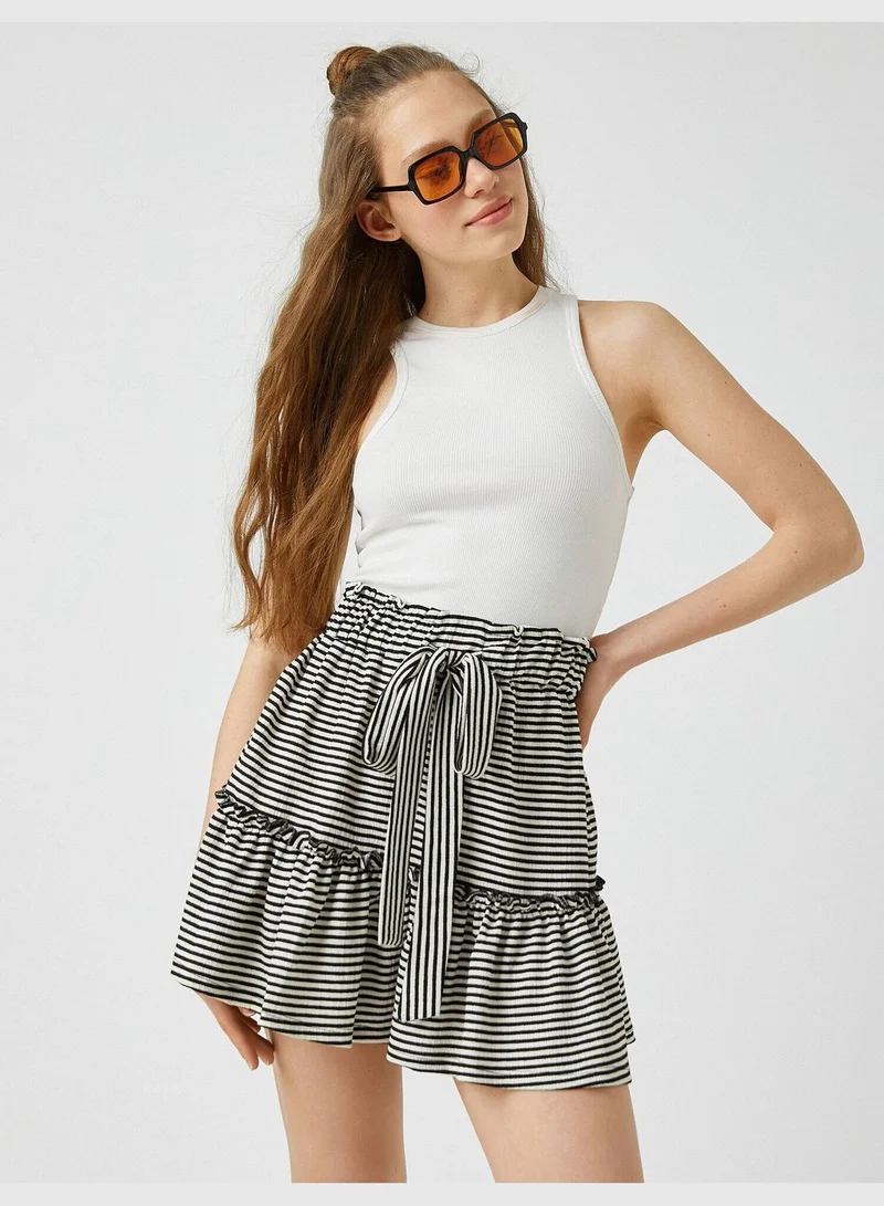 KOTON Floral Frill Mini Skirt