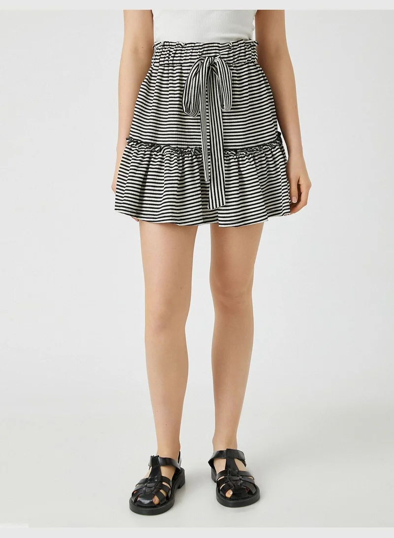 KOTON Floral Frill Mini Skirt