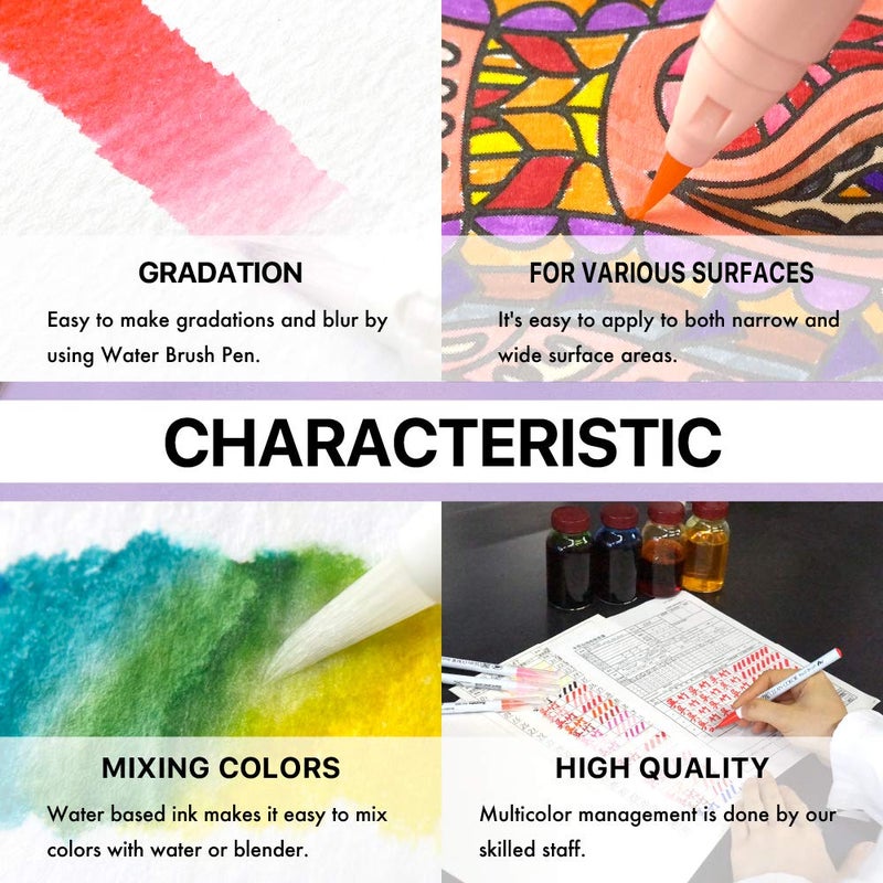 Kuretake ZIG Clean Color Real Brush Marker, 24 Colors with Flexible Brush Tips, Watercolor Pens for Painting, Drawing, Calligraphy and Brush Lettering for Artists and Beginner Painters, Made in Japan - Image 5