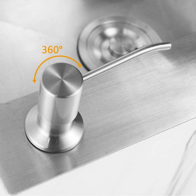 Becomrock Soap Dispenser for Kitchen Sink, Built in Sink Soap Dispenser Lotion Dispenser with 17 Ounce Bottle, Stainless Steel Sink soap Dispenser, Brushed Nickel - Image 4