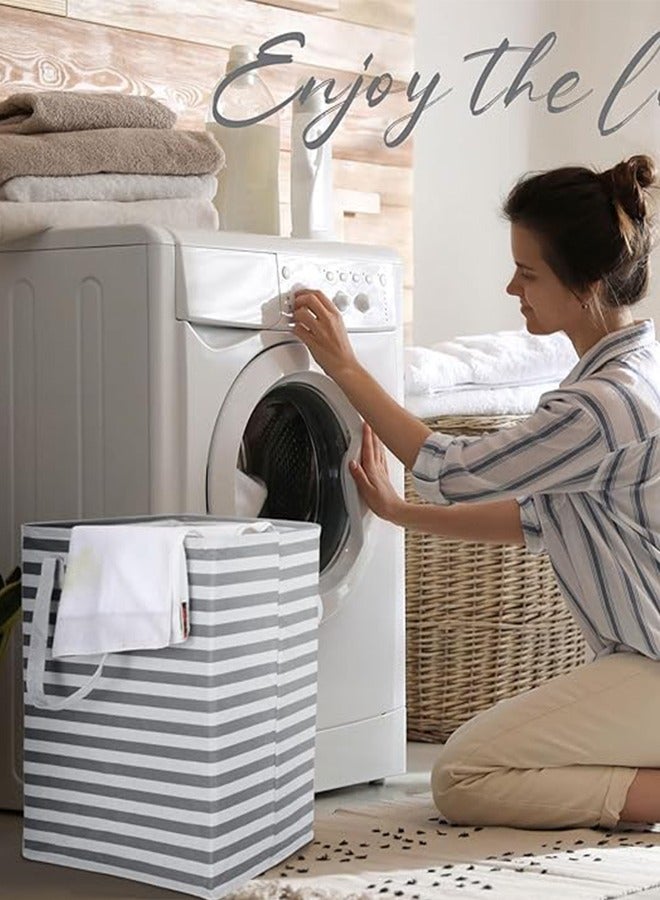 Large Laundry Basket, Freestanding Collapsible Laundry Hamper, Waterproof Laundry Basket,Foldable Hamper for Clothes Storage Wash Basket Hamper for Toys Clothes Bedroom  - Image 2