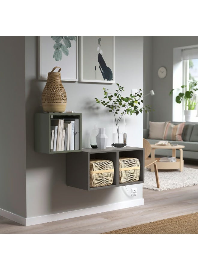 Wall Cabinet with Glass Door – Grey-Green, 35×25×35 cm | Modern Storage Cabinet for Home, Kitchen & Office - Image 3