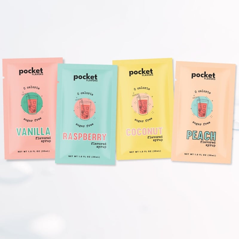 Pocket Flavors Zero Calorie Flavored Syrup, Variety (8) - Image 1