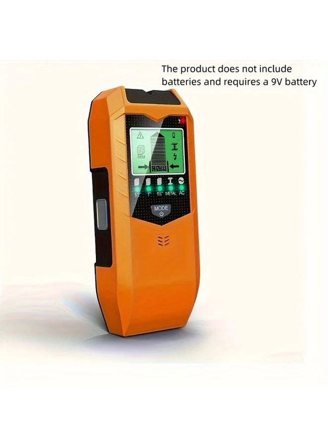 ماسح الجدار الأصفر 5 في 1 مع شاشة LCD عالية الدقة للكشف عن أخشاب المعادن وأسلاك التيار المتردد - Image 1