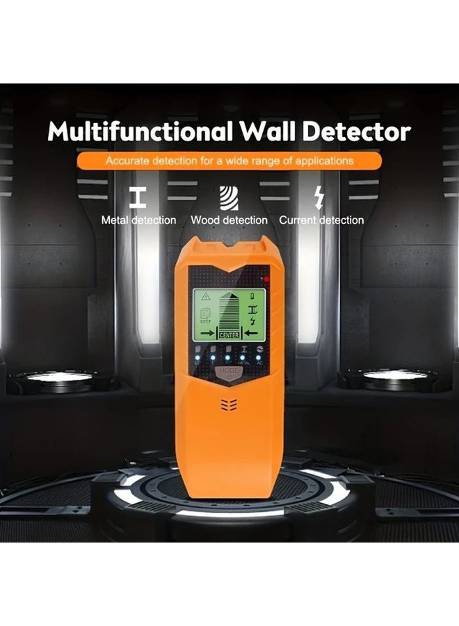 ماسح الجدار الأصفر 5 في 1 مع شاشة LCD عالية الدقة للكشف عن أخشاب المعادن وأسلاك التيار المتردد - Image 4