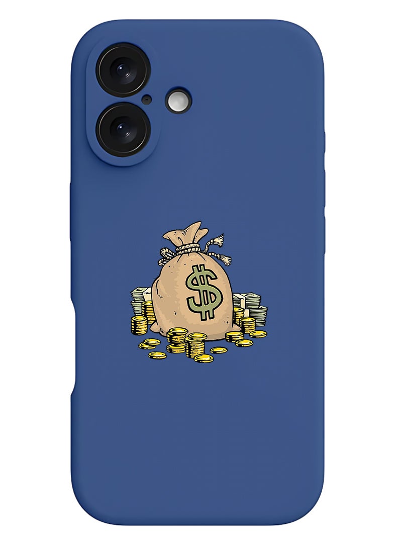 Theodor Protective Slim Fit Case Liquid Silicone Cover with Full Body Protection Anti-Scratch Shockproof Case For Apple iPhone 17 (Blue) Dollar bag - Image 1