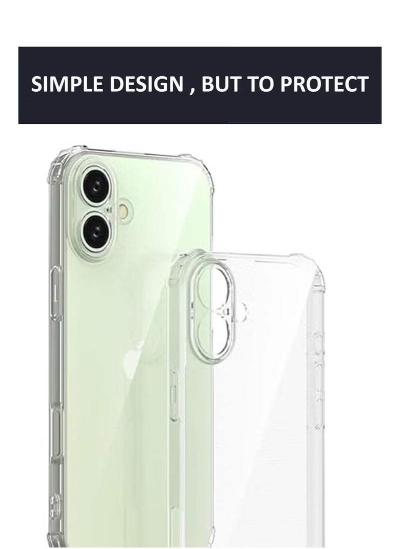 Generic Case Cover For iPhone 16 Plus - Ultra Clear Flexible Shockproof Silicone Back Cover With Raised Edge Bumps Protection - Clear  - Image 3