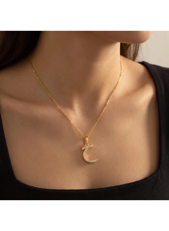 Rovaux Arabic Letter 'Haa' Necklace 18k Gold Plated
