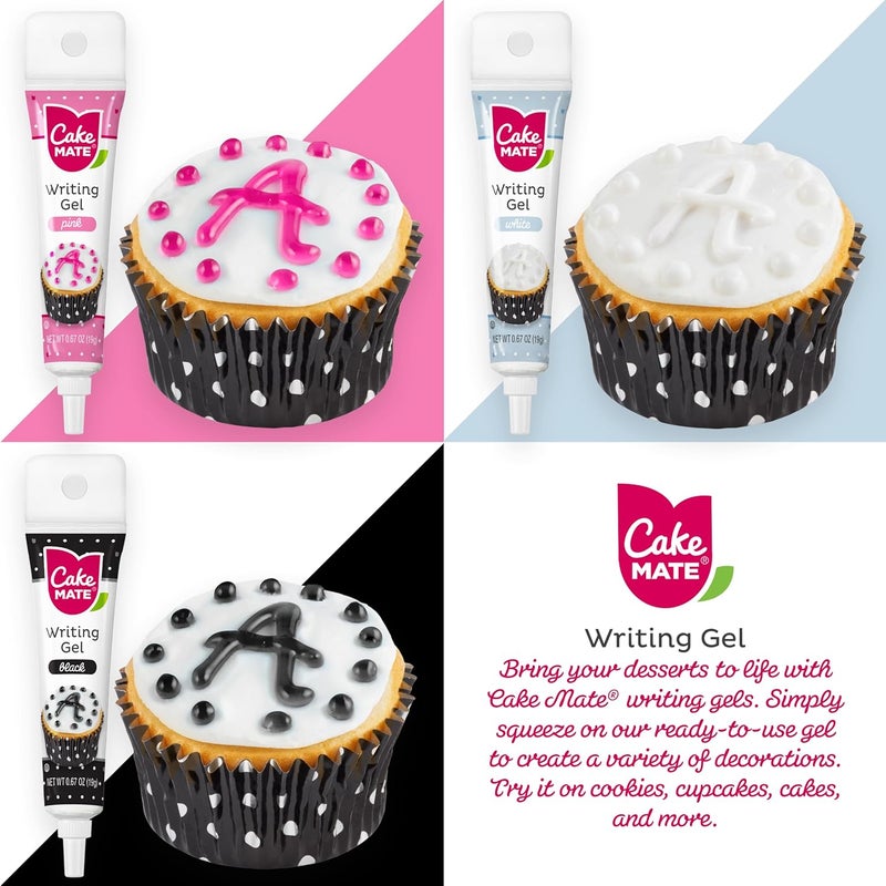 Cake Mate 9-Pack Edible Cake Writing Gels for Cake and Cookie Christmas Decorating - Easy Squeeze Gel in Vibrant Colors (0.67 oz Each) - Perfect for Cakes, Cupcakes, Cookies, and Brownies - Image 3
