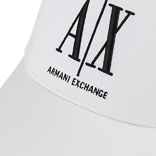 Armani Exchange Men's Icon Logo Baseball Hat, White, One Size - Image 3