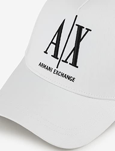 Armani Exchange Men's Icon Logo Baseball Hat, White, One Size - Image 2