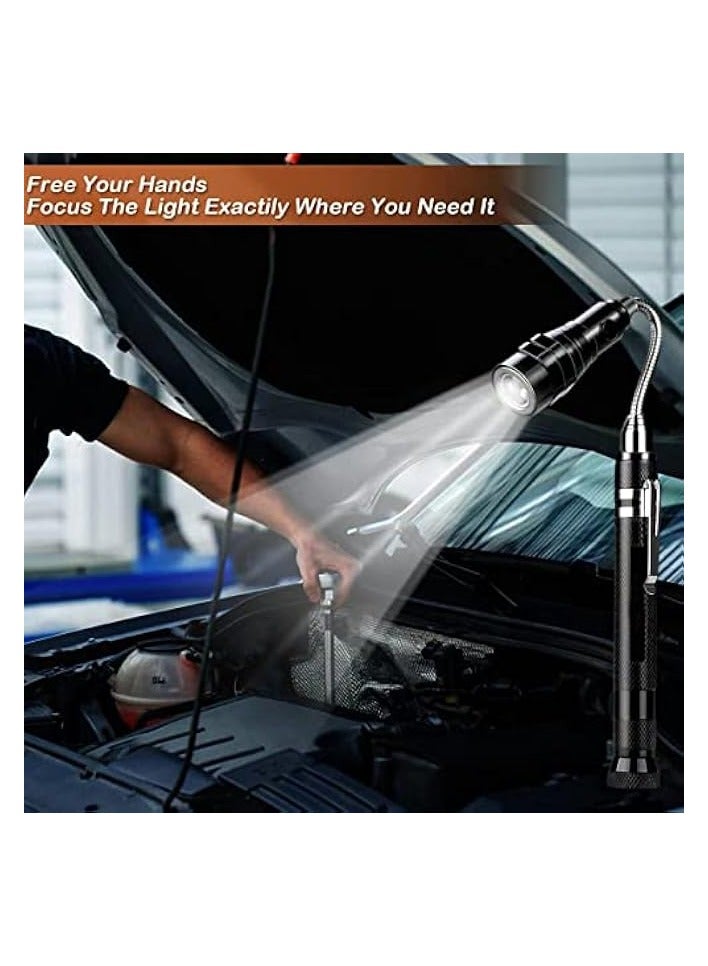 PROMASS 5PCS Magnetic Telescoping Pick-up Tool Kit with 20lb and 1.5lb Pick Up Rod, Round and Square 360 Swivel Adjustable Inspection Mirror and Telescoping Flexible LED Flashlight (Batteries Included) - Image 4