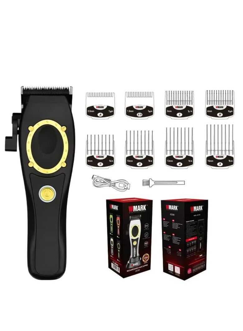 WMARK NG‑7230 Professional Oil Head Electric Clipper 1200mAh Cordless Hair Clipper with Charging Base Black - Image 1