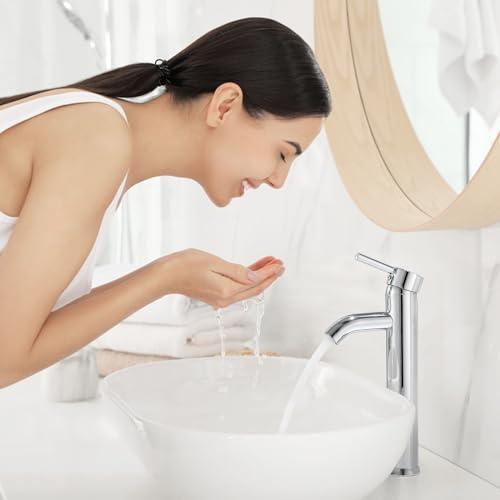 VOTON Bathroom Vessel Sink Faucet Modern Basin Mixer Tap Chrome Tall body Single Handle One Hole Lavatory Faucet - Image 5