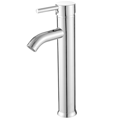 VOTON Bathroom Vessel Sink Faucet Modern Basin Mixer Tap Chrome Tall body Single Handle One Hole Lavatory Faucet - Image 1